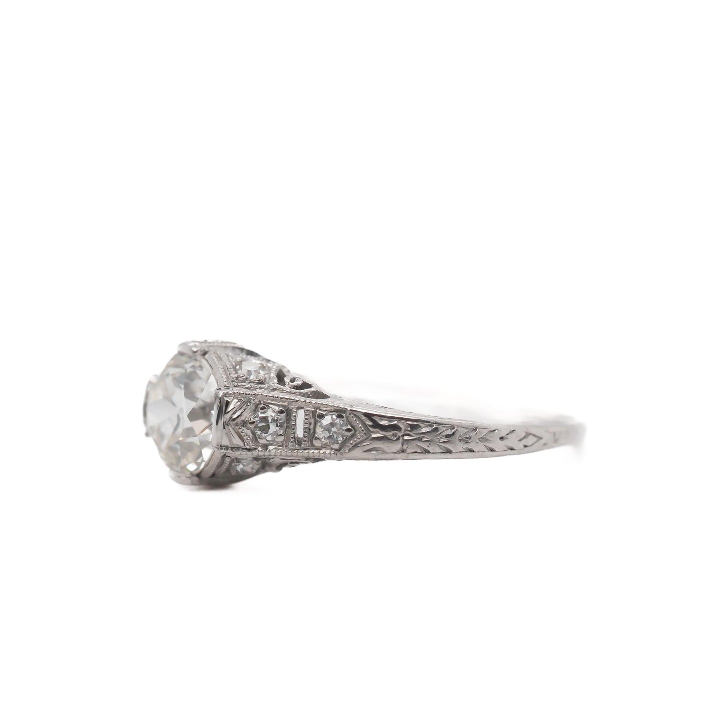 Circa 1900s GIA .92ct Old European Brilliant Diamond Engagement Ring - VEG#25b