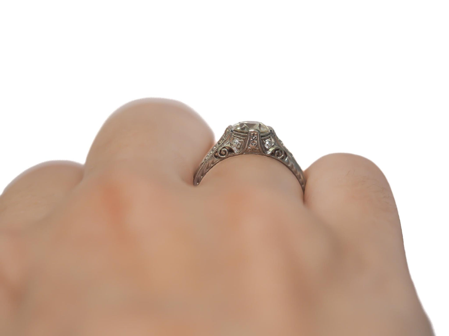 Circa 1900s GIA .92ct Old European Brilliant Diamond Engagement Ring - VEG#25b
