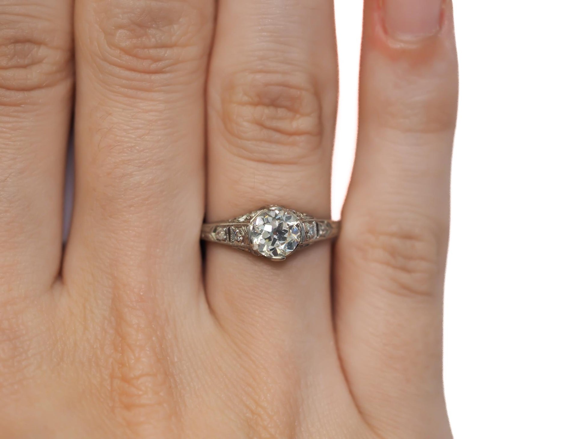 Circa 1900s GIA .92ct Old European Brilliant Diamond Engagement Ring - VEG#25b