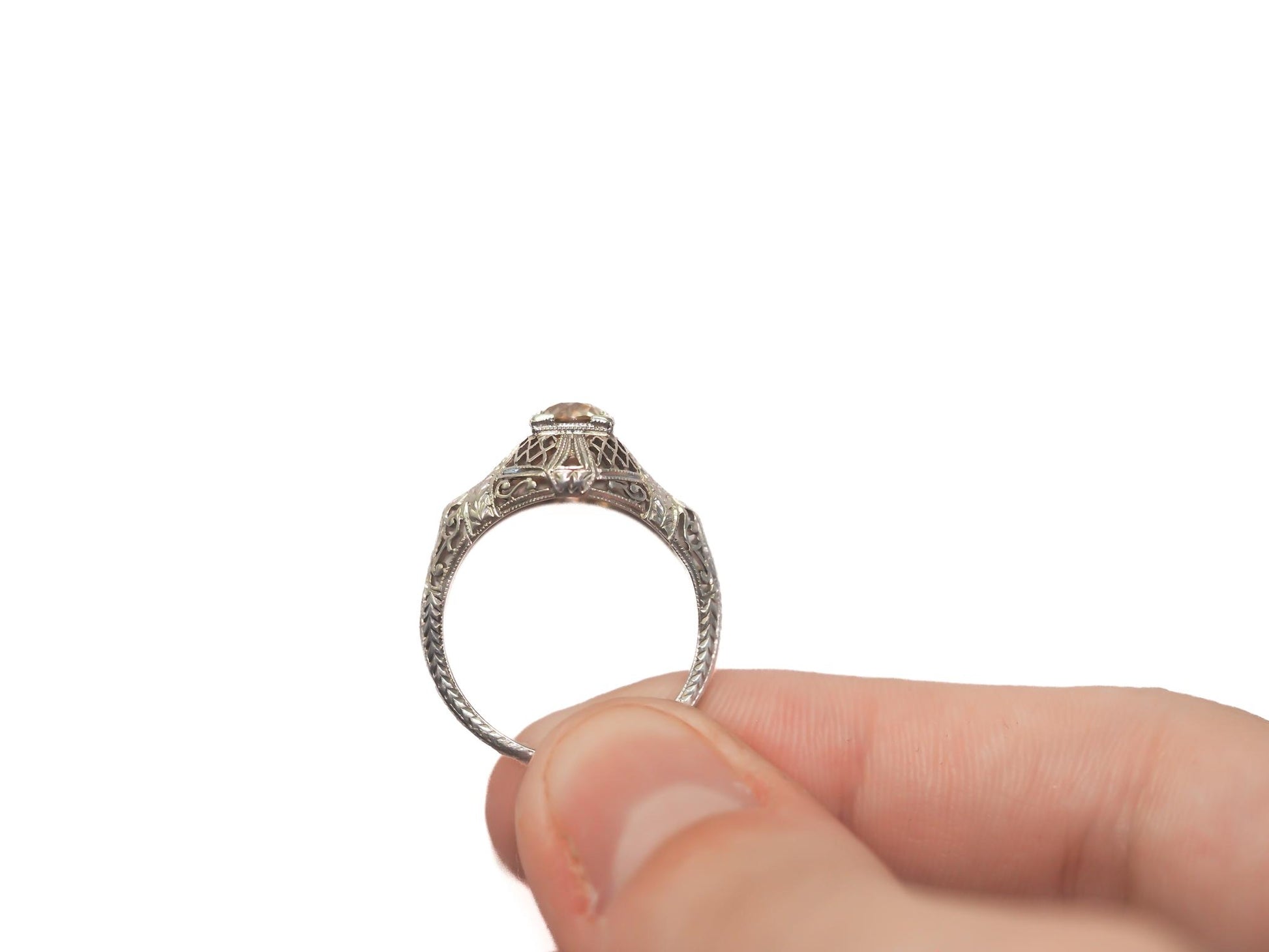 Circa 1900s GIA Fancy Brown Old European Brilliant Diamond Engagement Ring - VEG