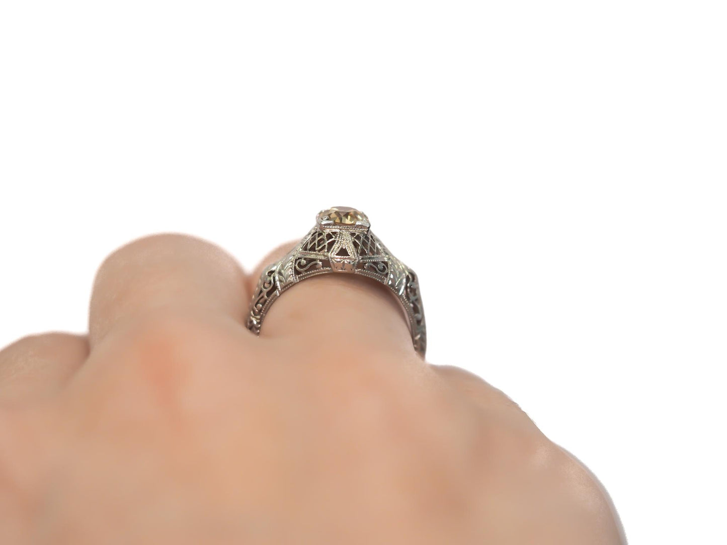 Circa 1900s GIA Fancy Brown Old European Brilliant Diamond Engagement Ring - VEG