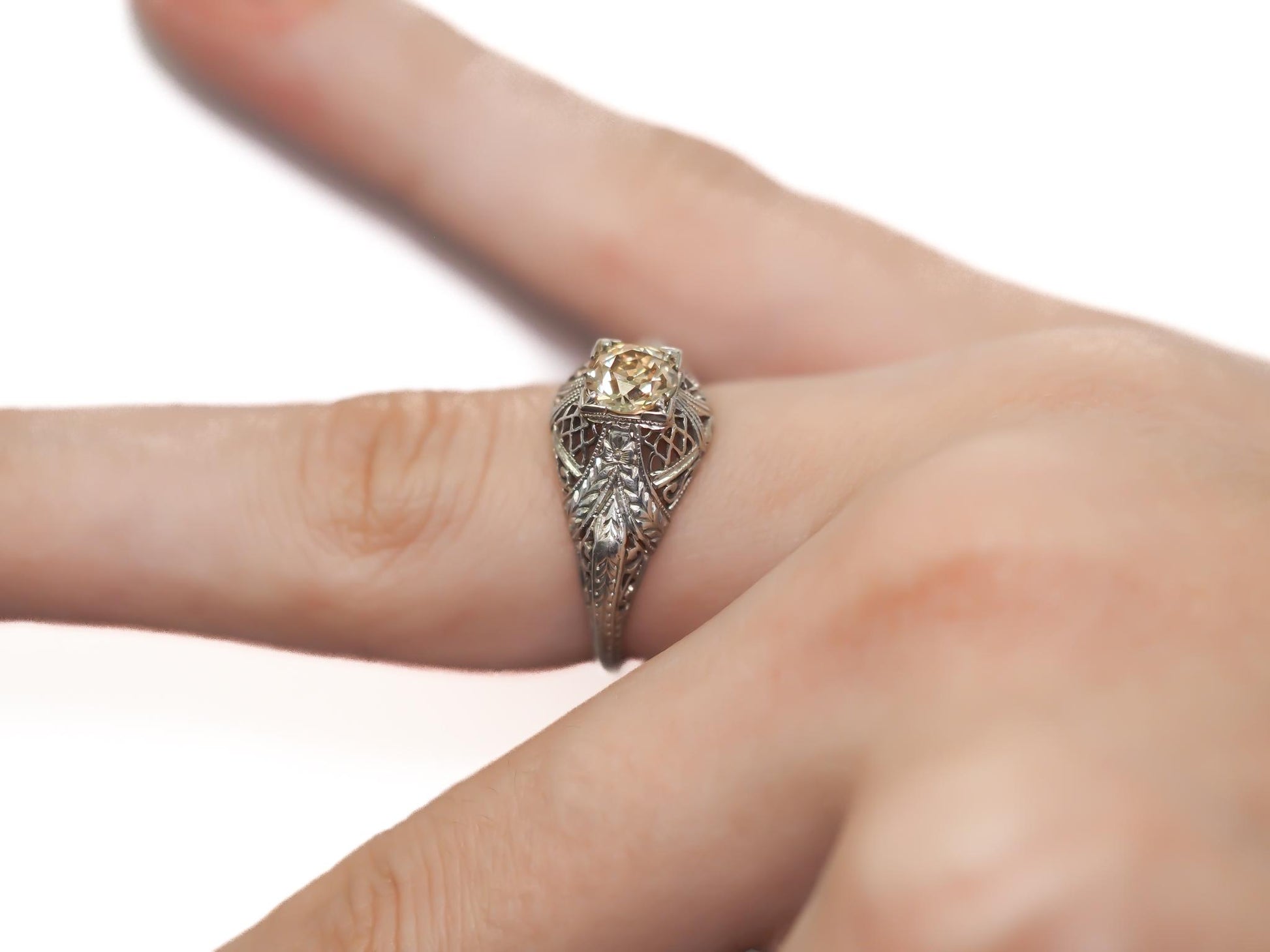 Circa 1900s GIA Fancy Brown Old European Brilliant Diamond Engagement Ring - VEG