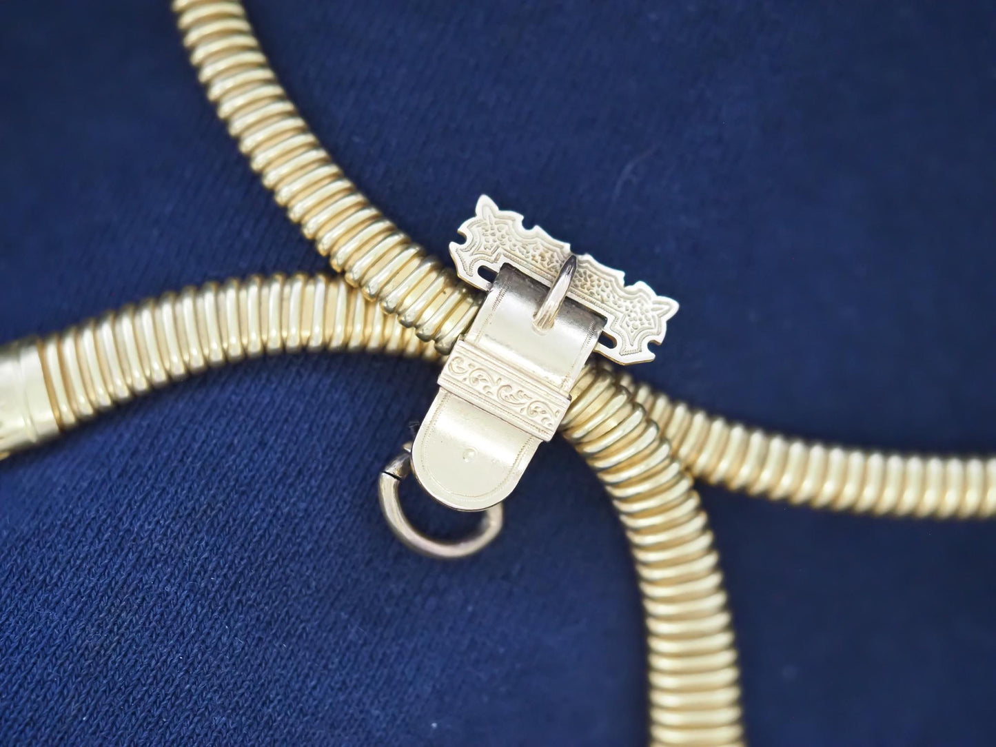 Estate Victorian Tubogas Tassel Necklace in 18K Yellow Gold with Pendant