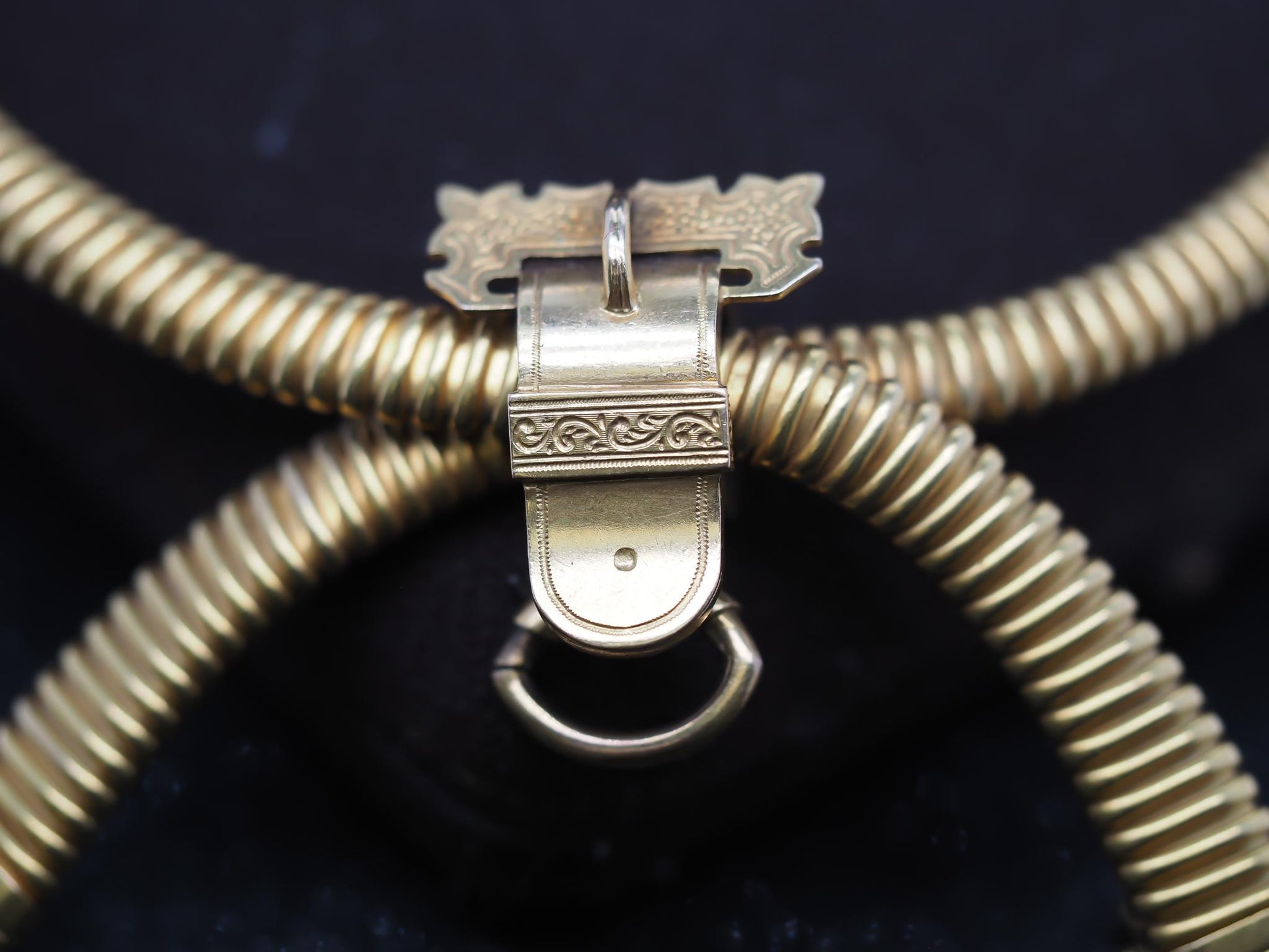 Estate Victorian Tubogas Tassel Necklace in 18K Yellow Gold with Pendant