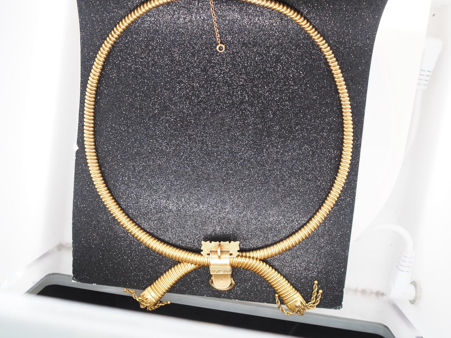 Estate Victorian Tubogas Tassel Necklace in 18K Yellow Gold with Pendant