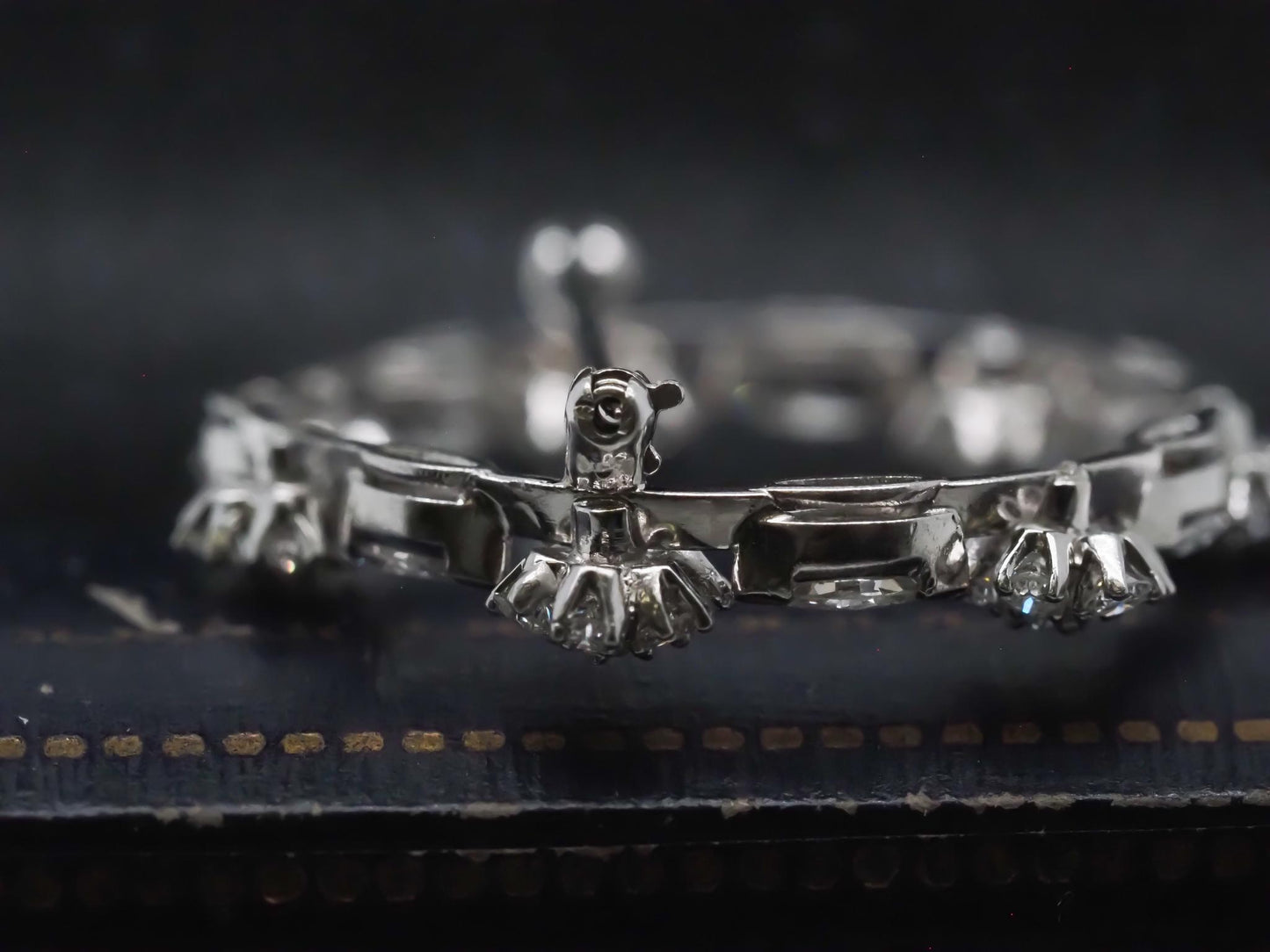 Estate Platinum Marquise and Round Diamond Circle Brooch - VHK#376a