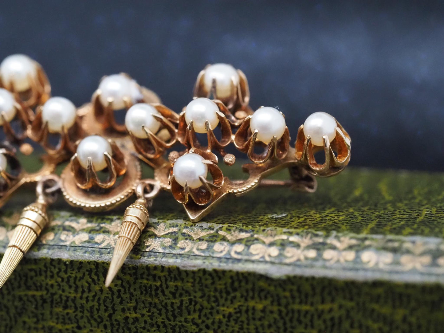 Estate Victorian 14K Yellow Gold Pearl Brooch - VHK#421a