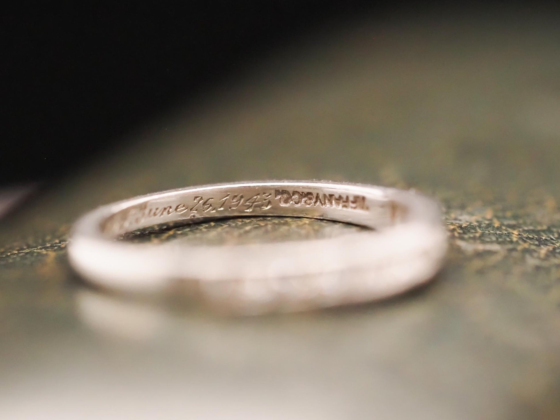 Circa 1943 Engraved Tiffany & Co Diamond Wedding Band - VHK#634