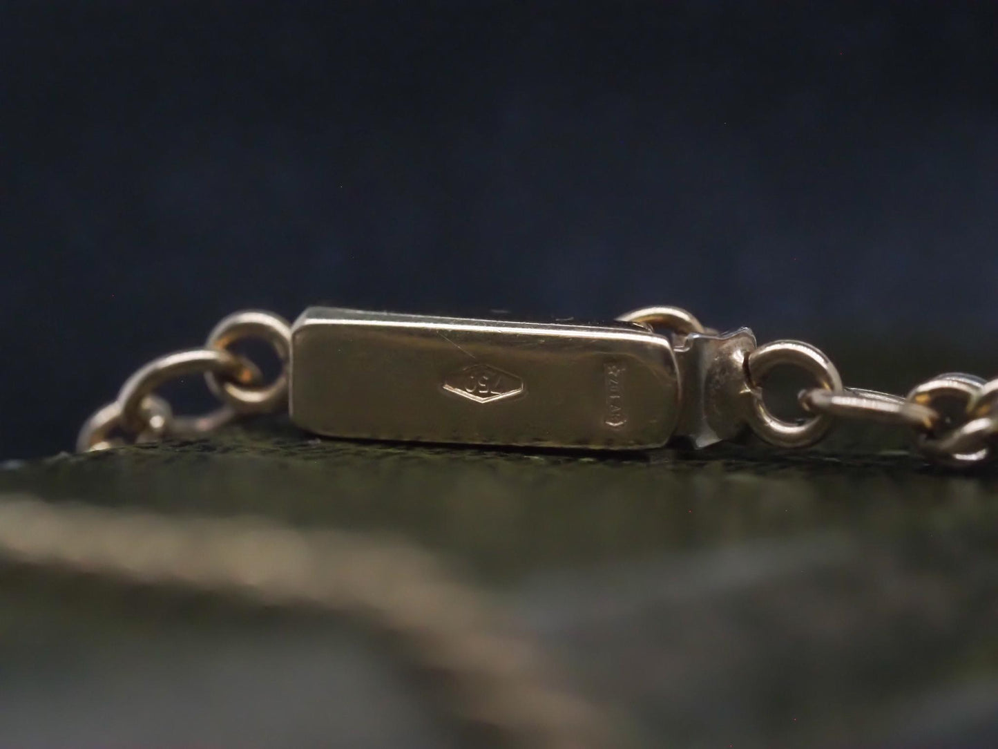 Estate Victorian 1880s Antique 18K Yellow Gold and Pearl Unique Link Chain - VHK
