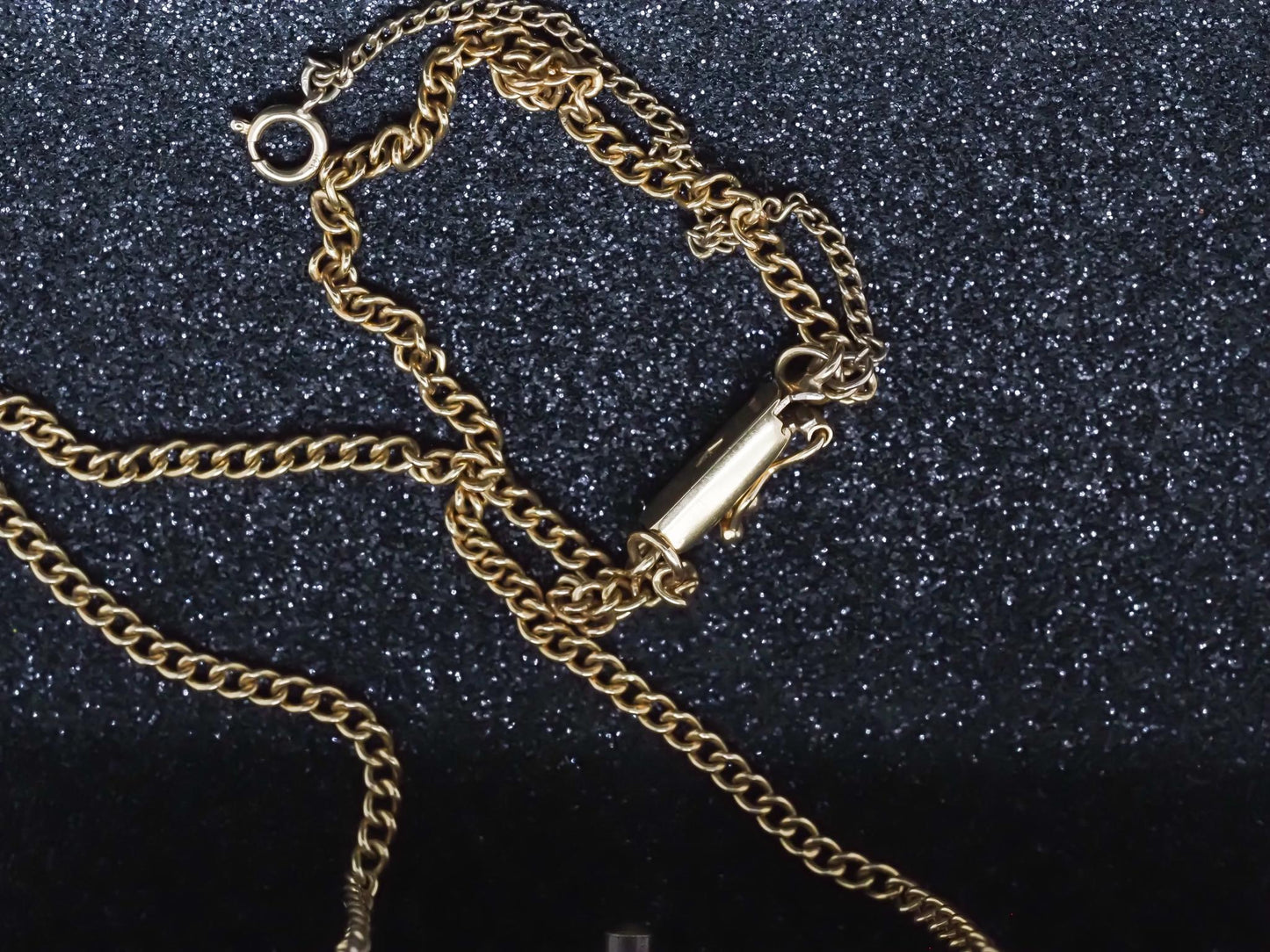 Estate Victorian 1880s Antique 18K Yellow Gold and Pearl Unique Link Chain - VHK