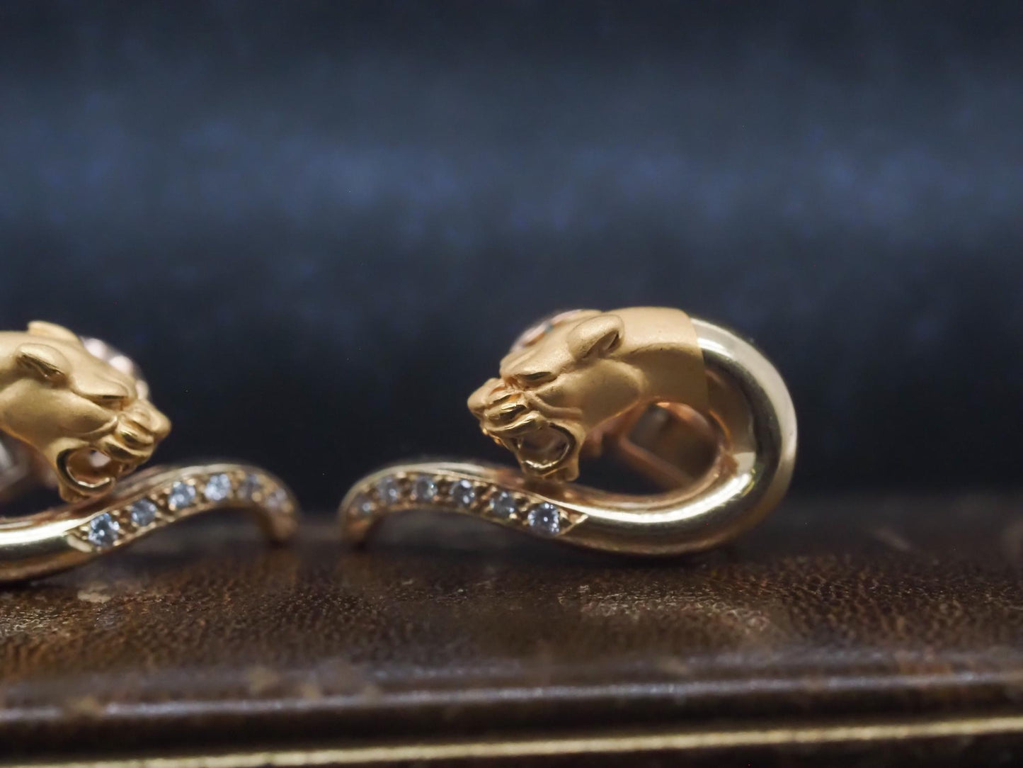 Carrera Y Carrera 18K Yellow Gold Panther Diamond Earrings - VHK#933a