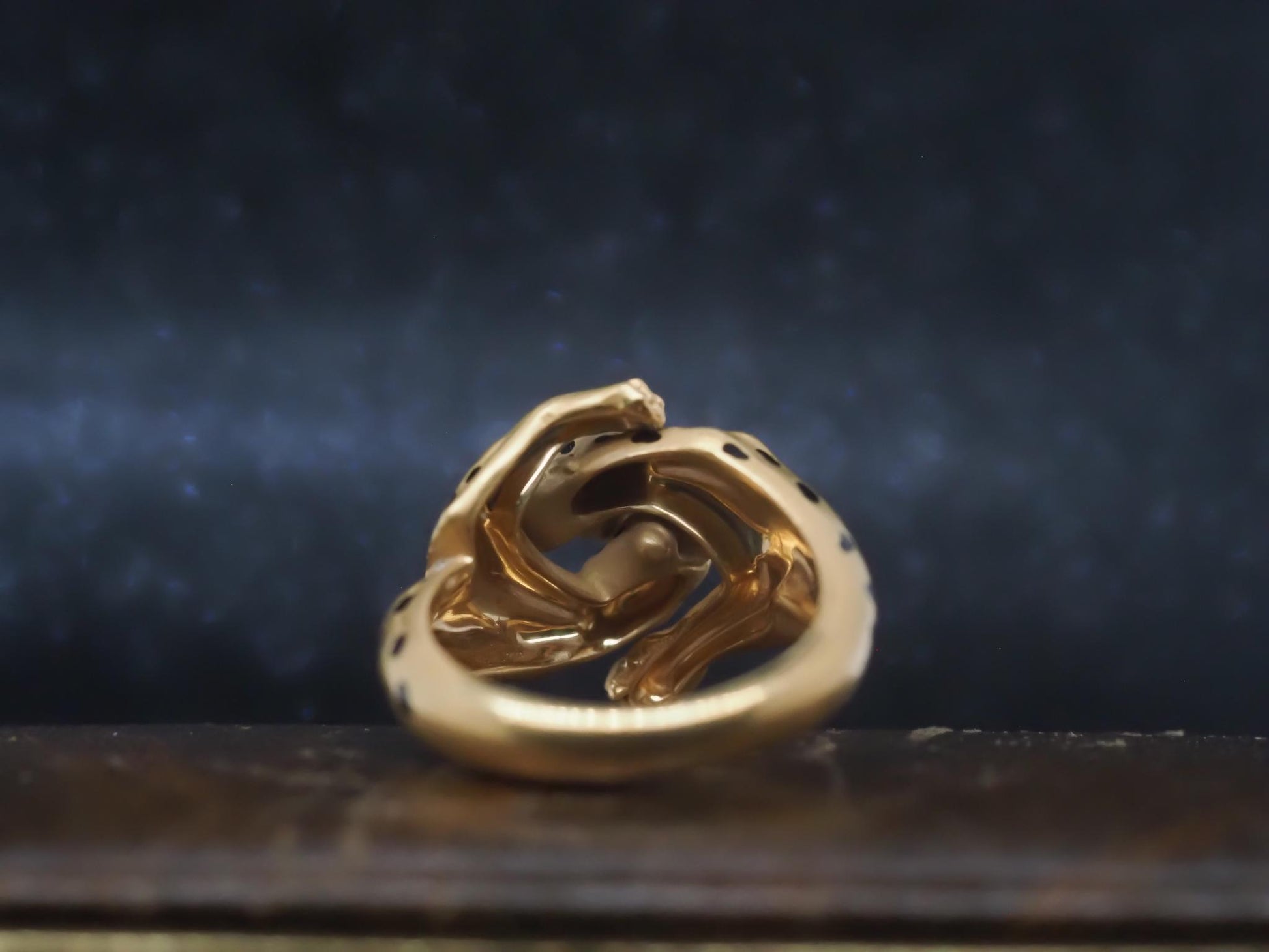 Estate Carrera Y Carrera Two Leopard 18K Yellow Gold Diamond Ring - VHK#943a