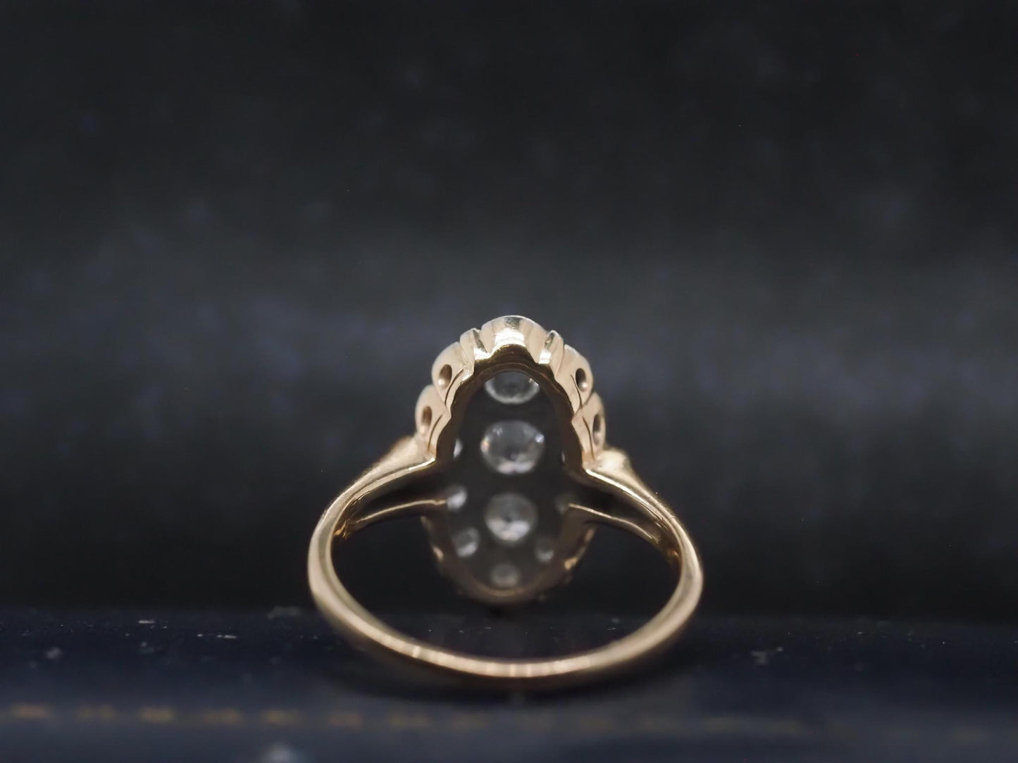 Estate Vintage 14K Yellow Gold Diamond Navette Ring - VHK#853a