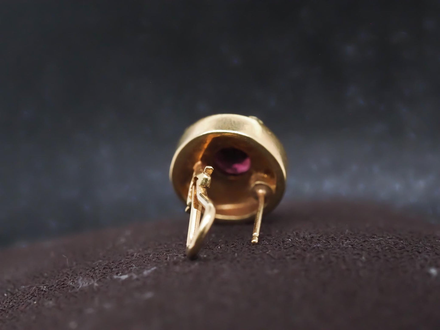 Estate 18K Yellow Gold Diamond and Tourmaline Earrings - VHK#573a