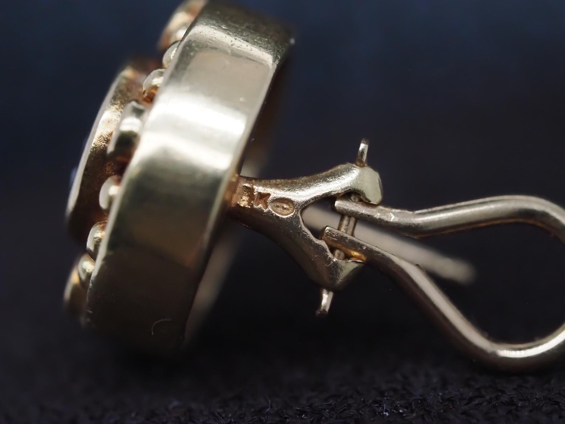 Estate 18K Yellow Gold Diamond and Tourmaline Earrings - VHK#573a