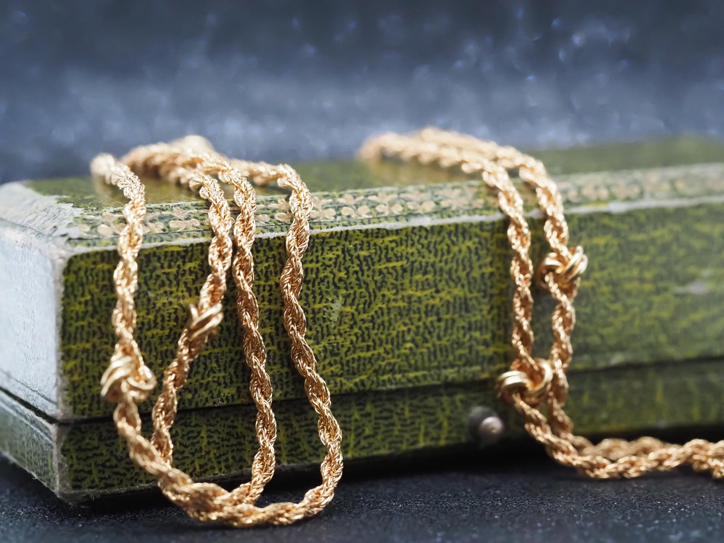 Estate Antique 18K Yellow Gold Unique Knot Link Chain - VHK#381a