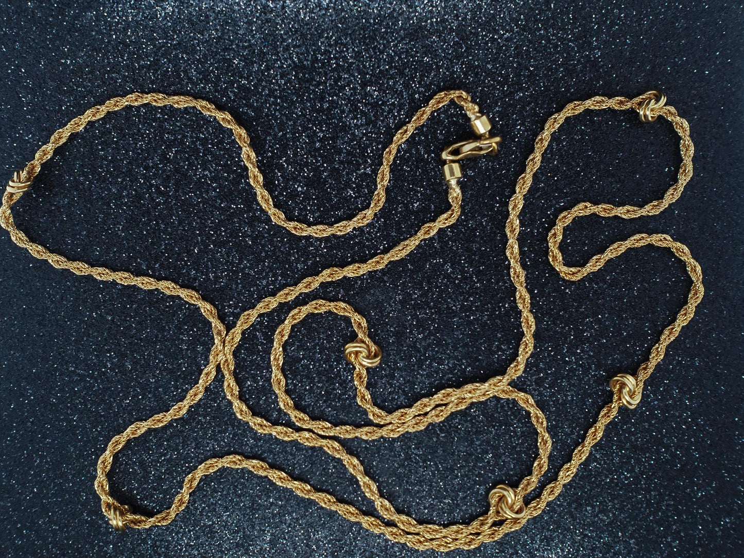 Estate Antique 18K Yellow Gold Unique Knot Link Chain - VHK#381a