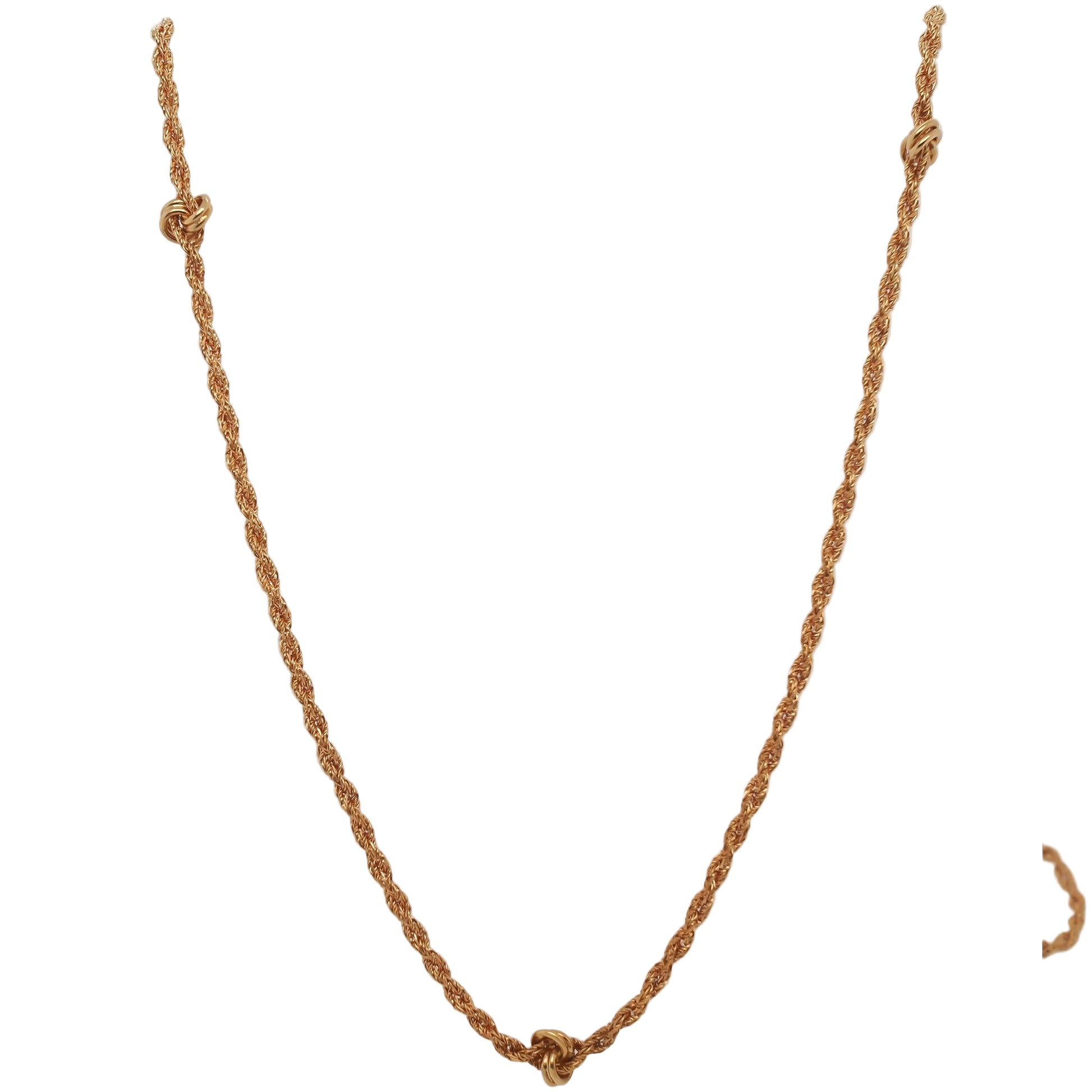 Estate Antique 18K Yellow Gold Unique Knot Link Chain - VHK#381a