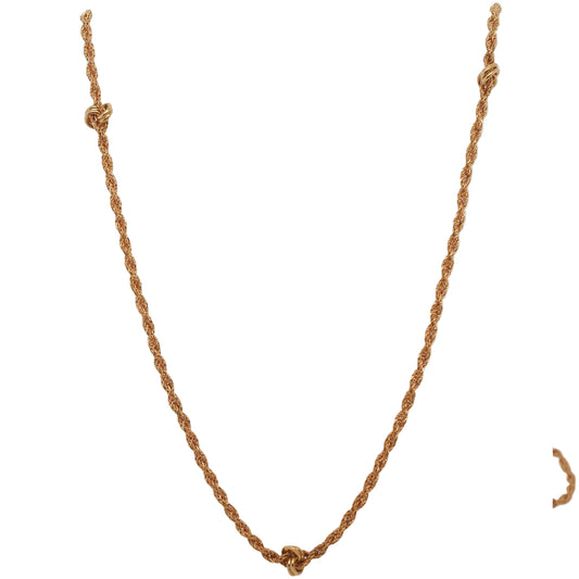 Estate Antique 18K Yellow Gold Unique Knot Link Chain - VHK#381a