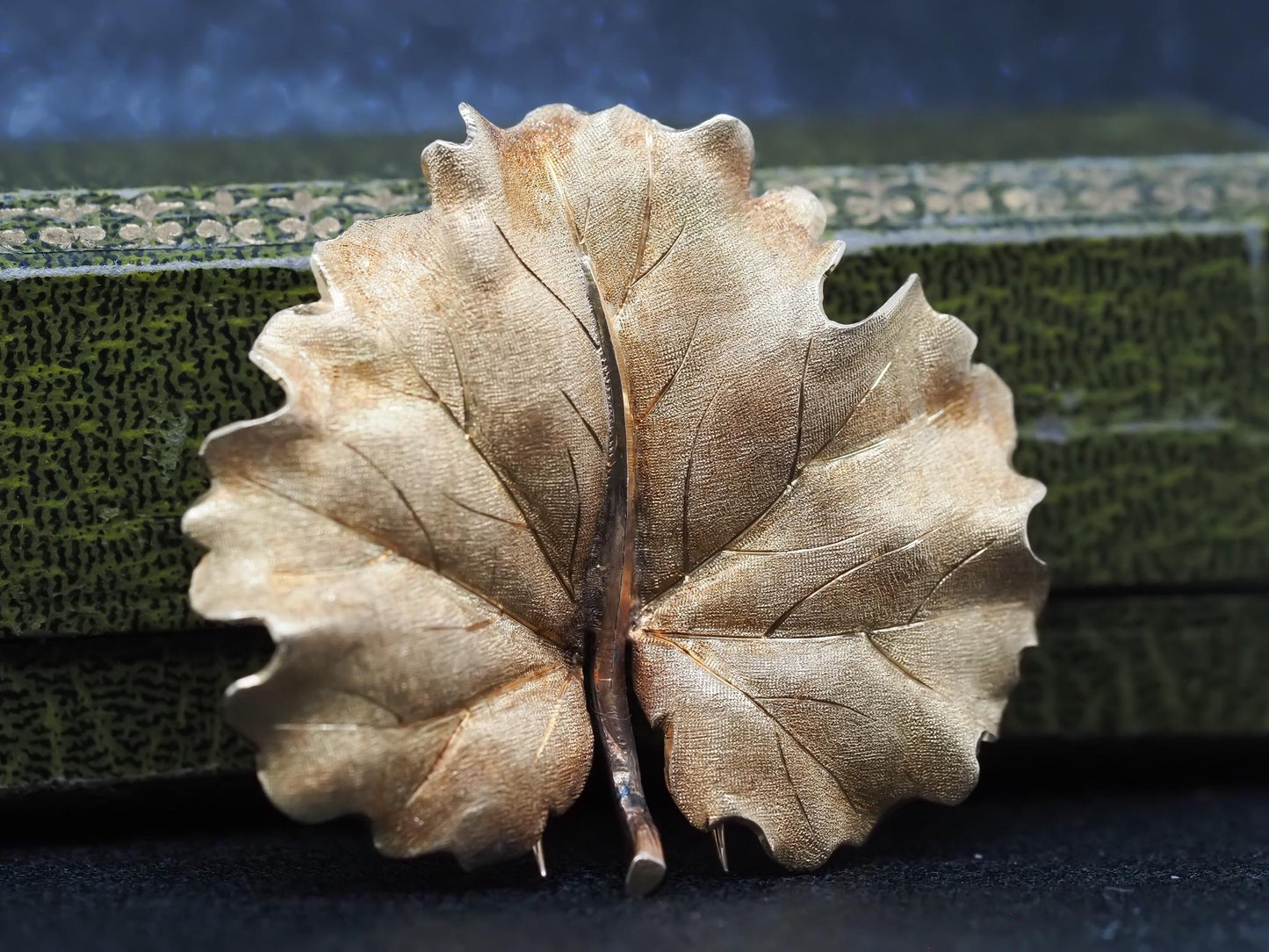Estate 18K Yellow Gold Buccellati Leaf Brooch and Pin - VHK#243b