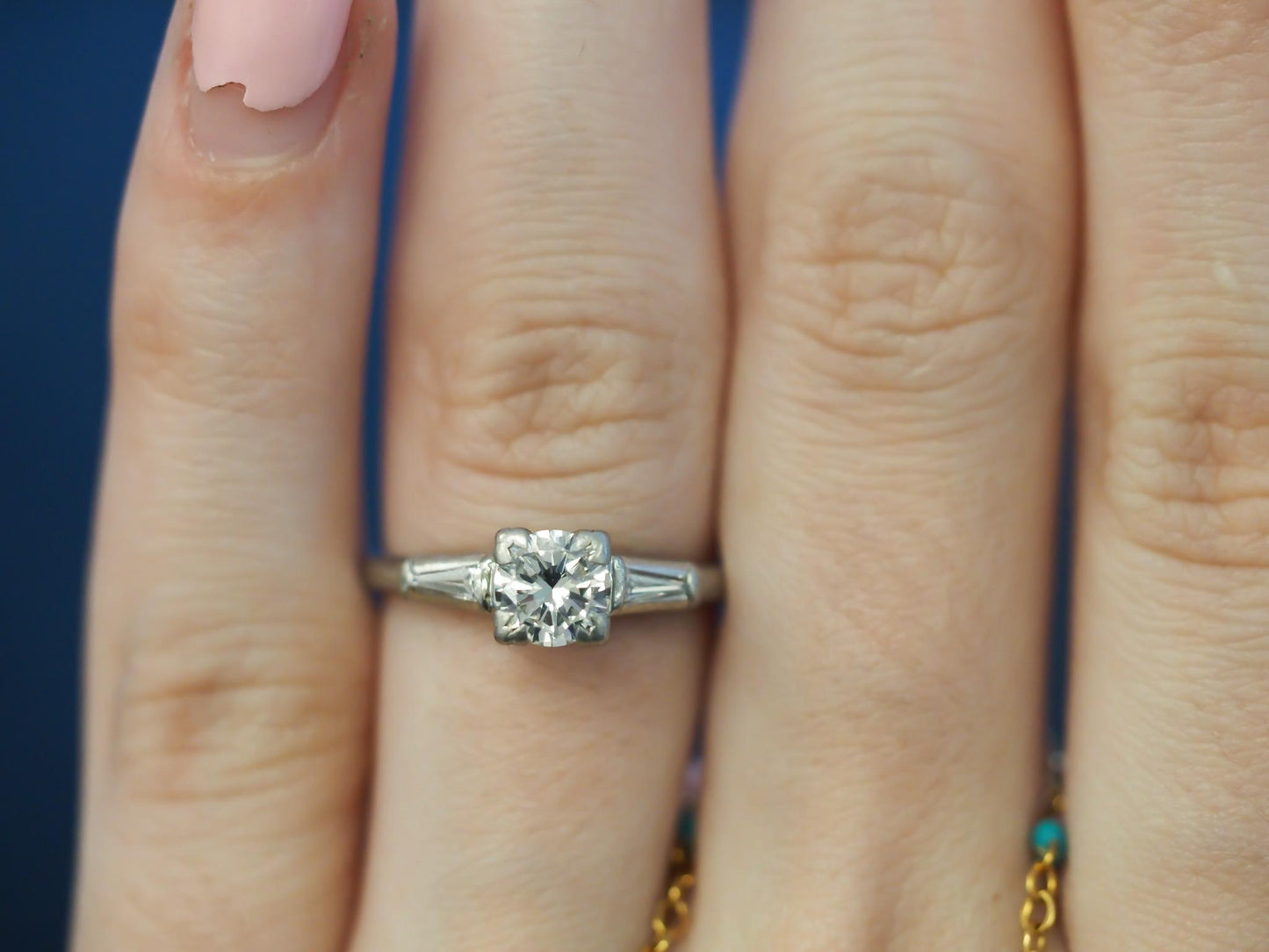 Estate 1950s Platinum .65ct Diamond Engagement Ring - VHK#405a