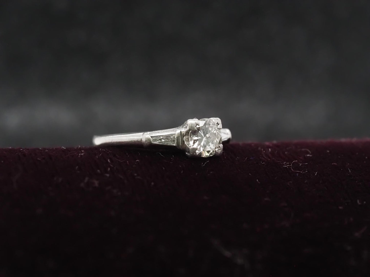 Estate 1950s Platinum .65ct Diamond Engagement Ring - VHK#405a