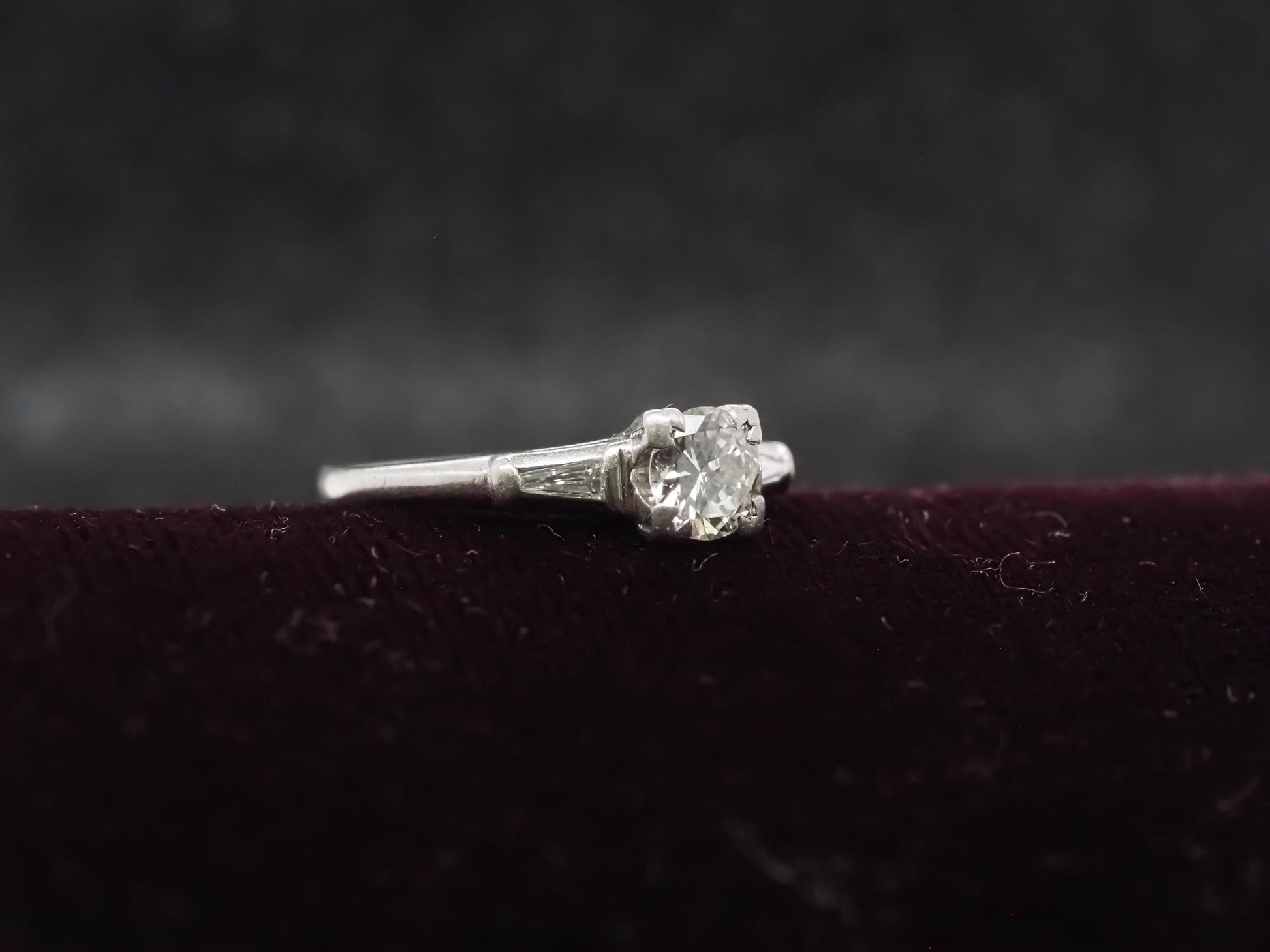 Estate 1950s Platinum .65ct Diamond Engagement Ring - VHK#405a