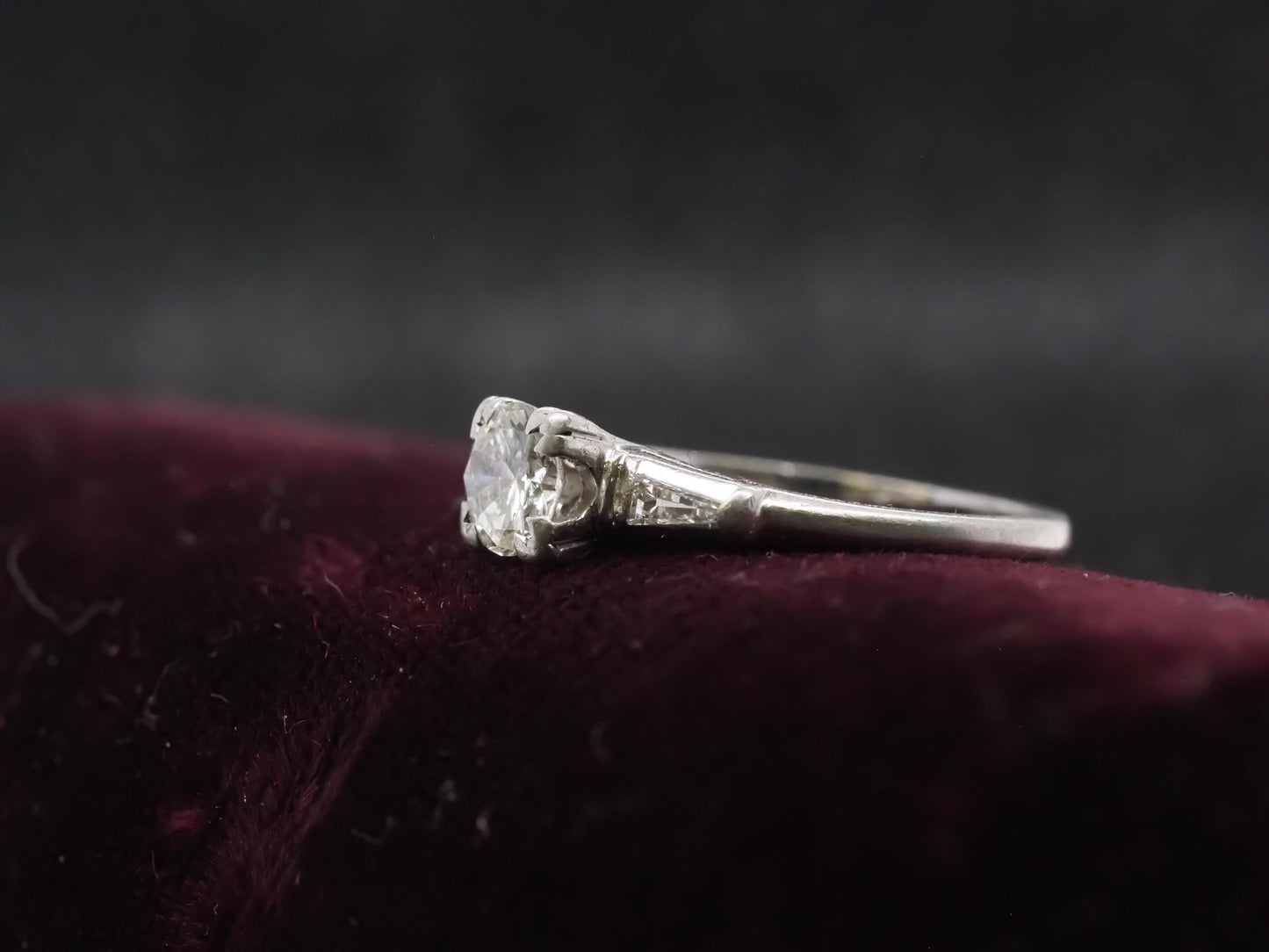 Estate 1950s Platinum .65ct Diamond Engagement Ring - VHK#405a