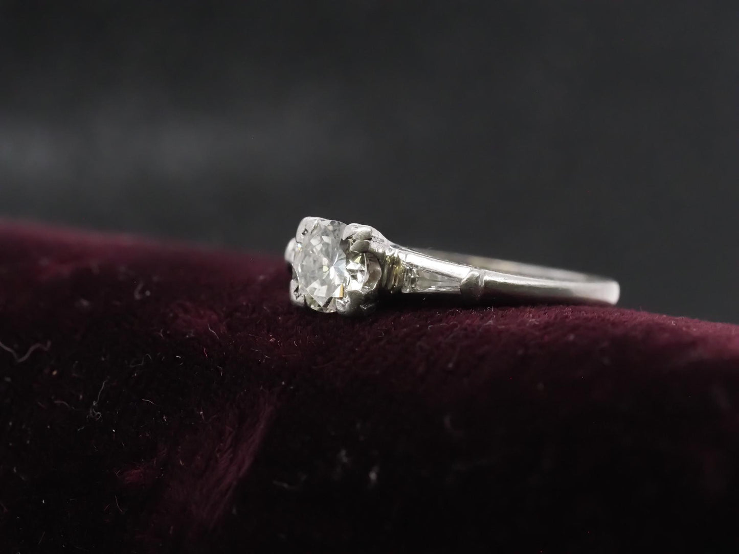 Estate 1950s Platinum .65ct Diamond Engagement Ring - VHK#405a