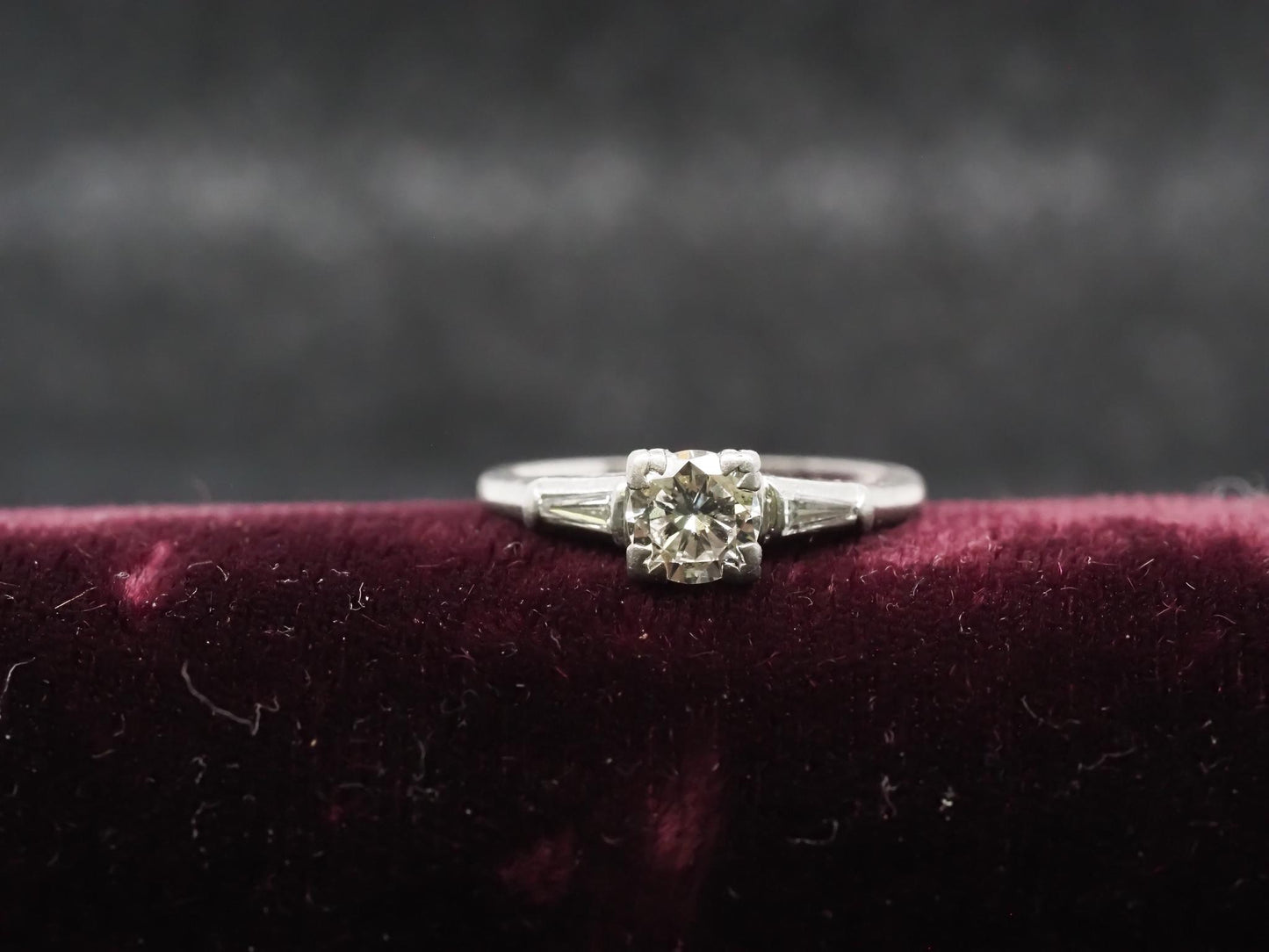 Estate 1950s Platinum .65ct Diamond Engagement Ring - VHK#405a