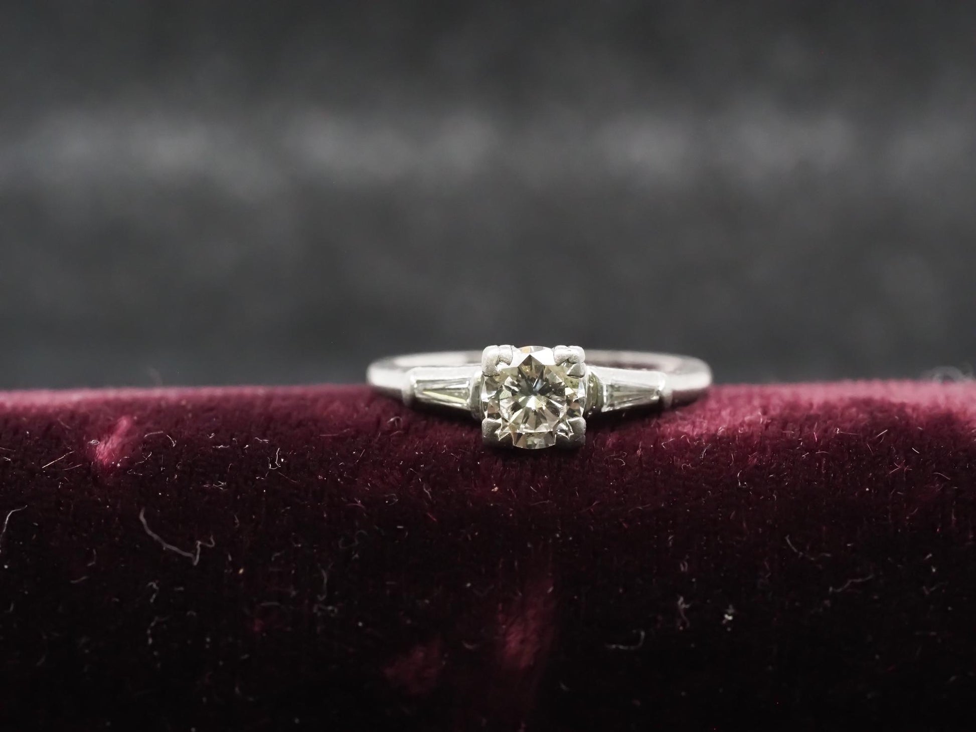 Estate 1950s Platinum .65ct Diamond Engagement Ring - VHK#405a