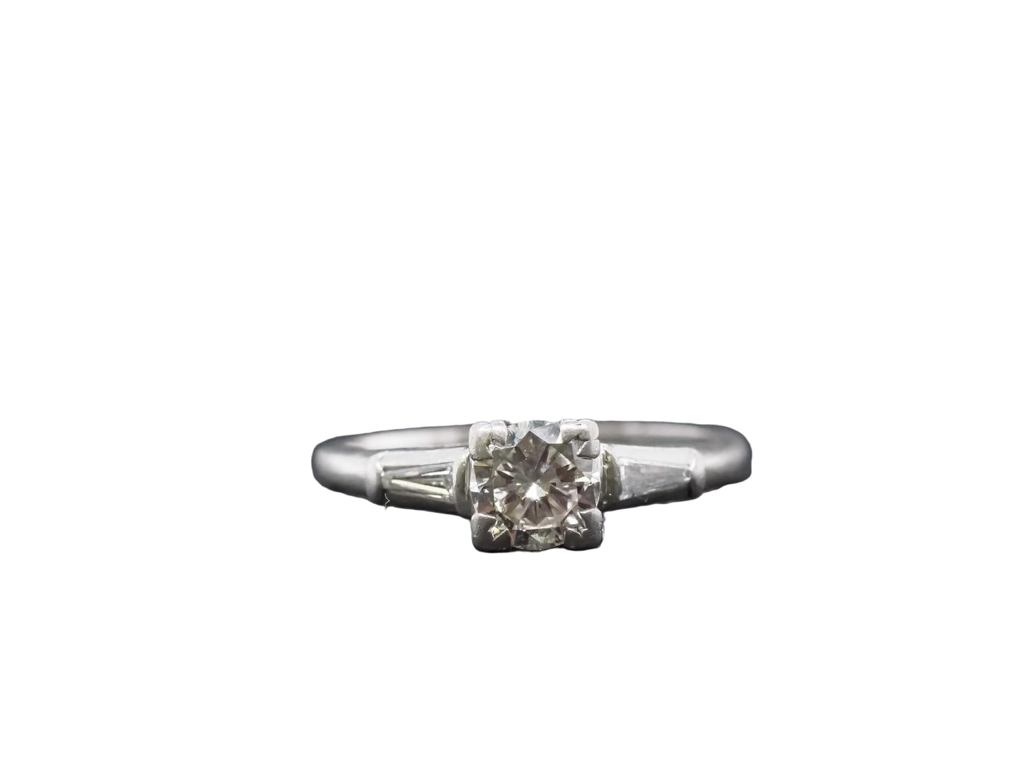 Estate 1950s Platinum .65ct Diamond Engagement Ring - VHK#405a
