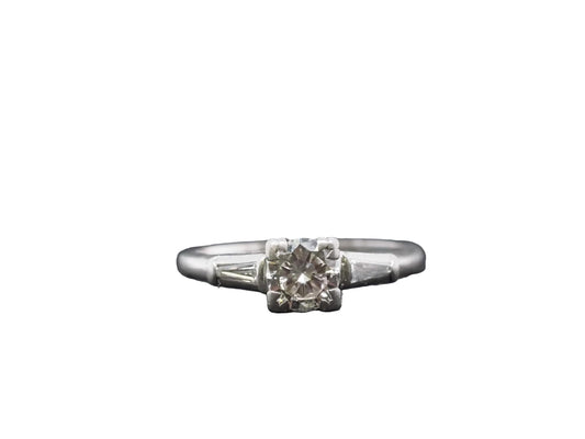 Estate 1950s Platinum .65ct Diamond Engagement Ring - VHK#405a