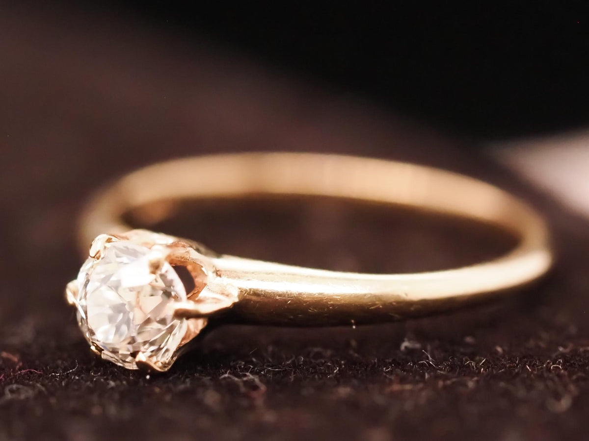 Circa 1900s .55ct Old European Brilliant Diamond Engagement Ring - VHK#638