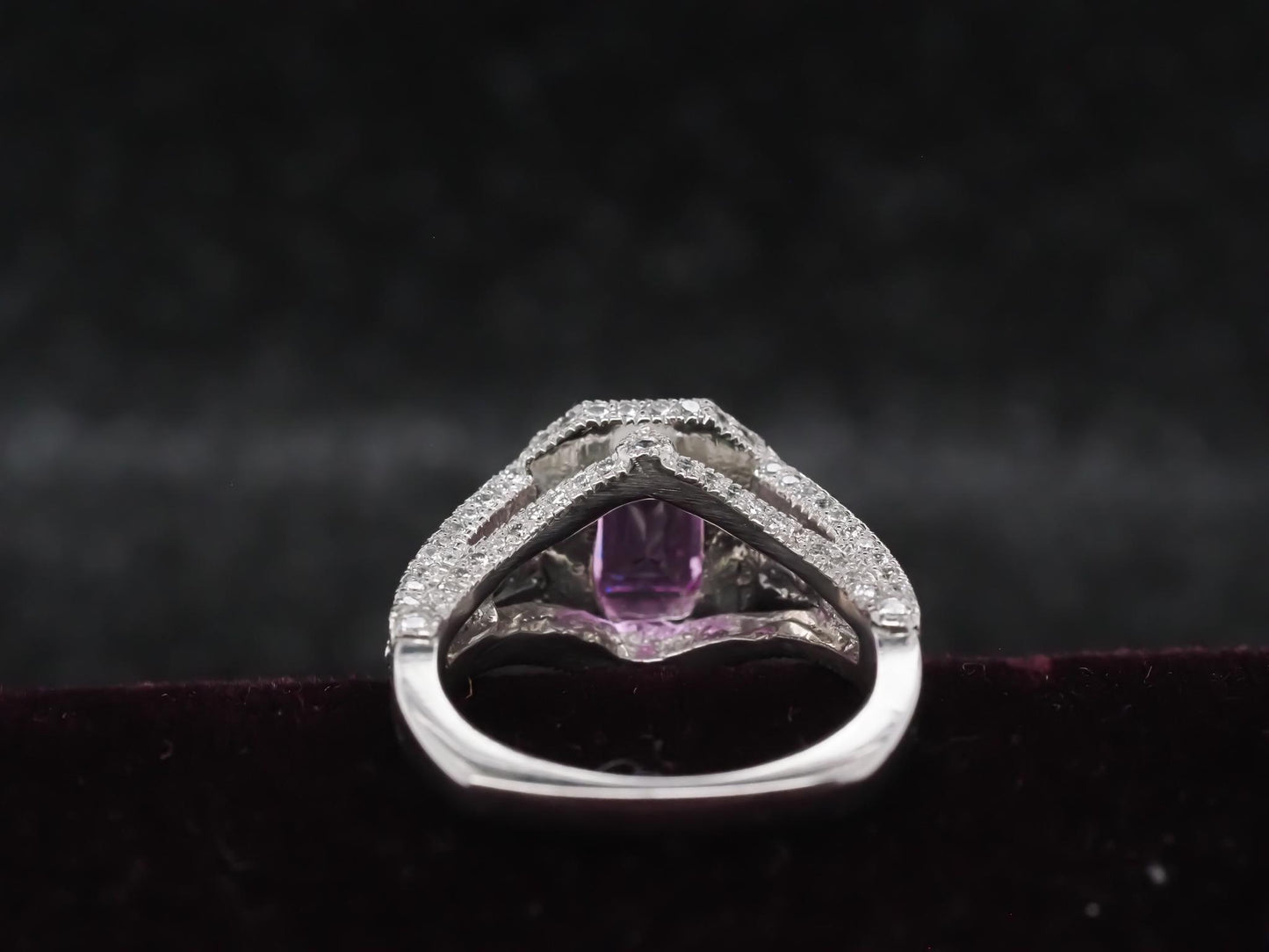 Estate Platinum 2.08ct Intense Pink Sapphire and Diamond Ring - VHK#550a
