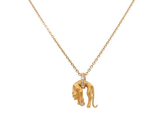 Carrera y Carrera 18K Yellow Gold Diamond Panther Pendant and Necklace - VHK#336