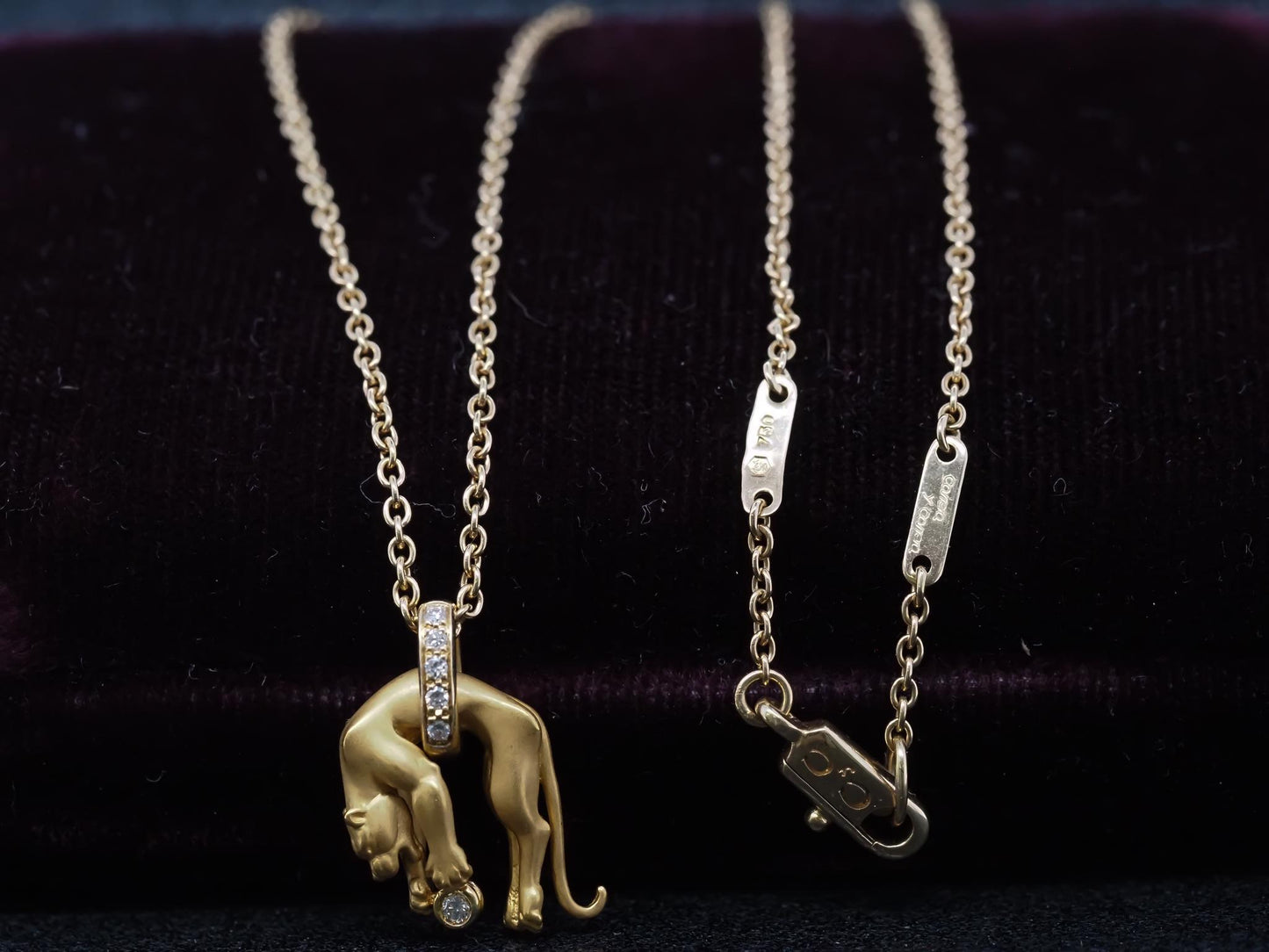 Carrera y Carrera 18K Yellow Gold Diamond Panther Pendant and Necklace - VHK#336