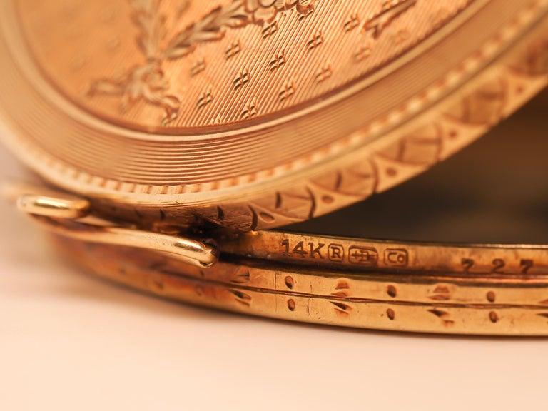 Edwardian 14 Karat Yellow Gold Compact Gold Case with Engravings - VHK#446a
