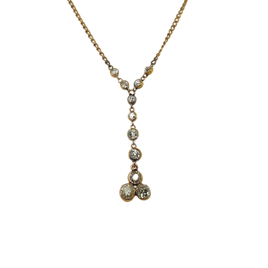 14K Yellow Gold 1.00ct Old Mine Brilliant Necklace