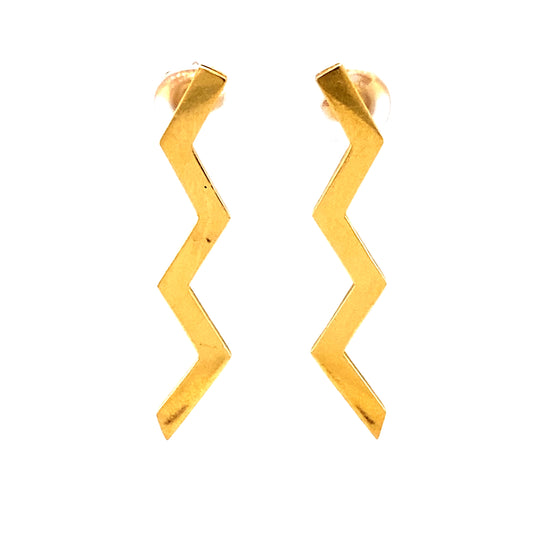 Tiffany & Co. Paloma Picasso 18K Gold Lightning Bolt Earrings