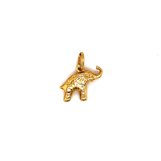 1980s Vintage 14K Gold Elephant Charm