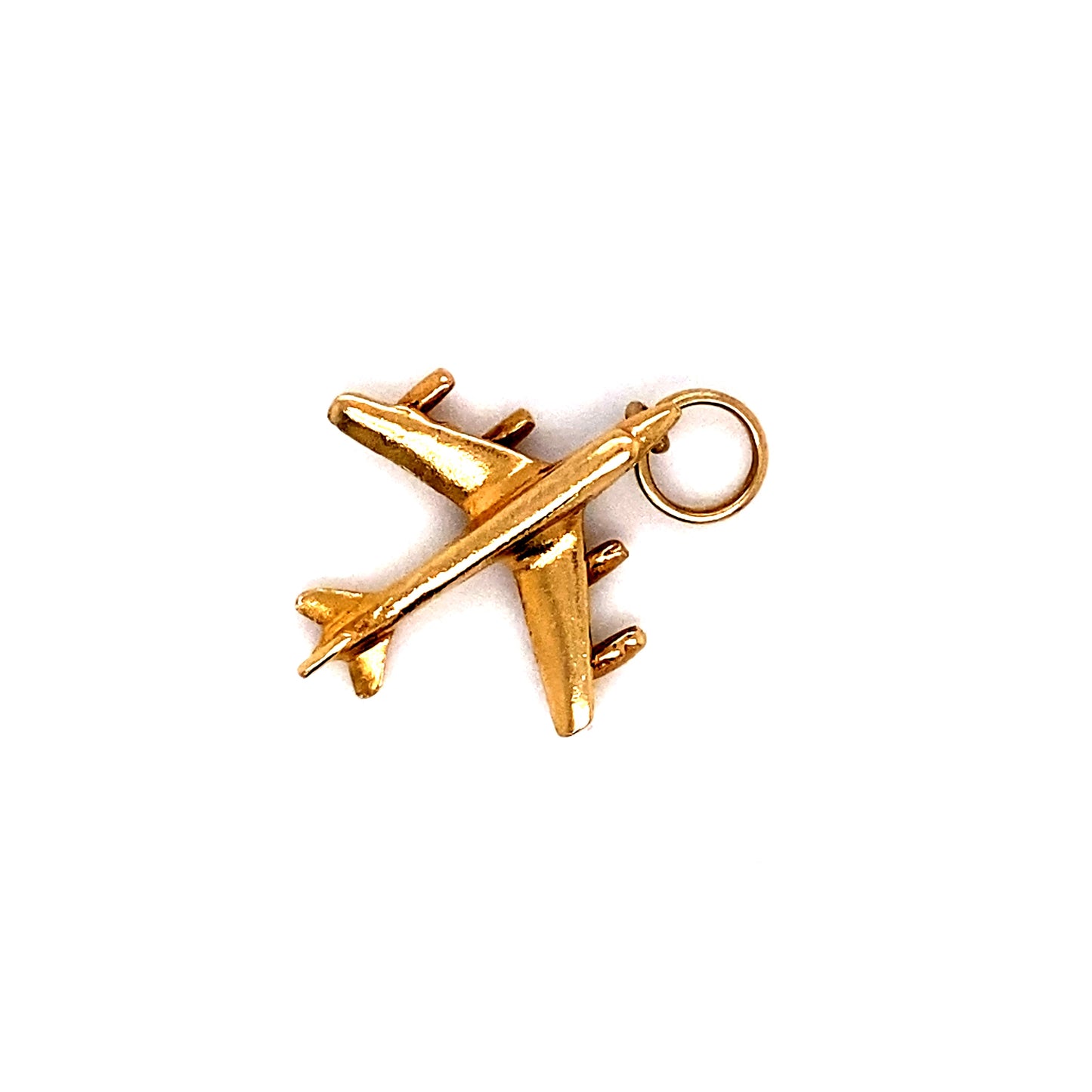 Vintage 1980s Airplane Charm in 14K Gold