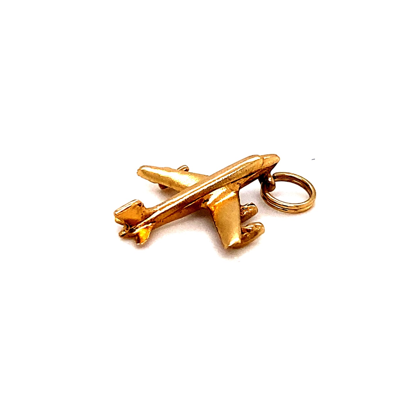 Vintage 1980s Airplane Charm in 14K Gold