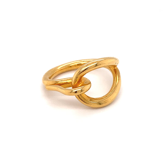 Vintage Hermès Gold Tone Hook Scarf Ring