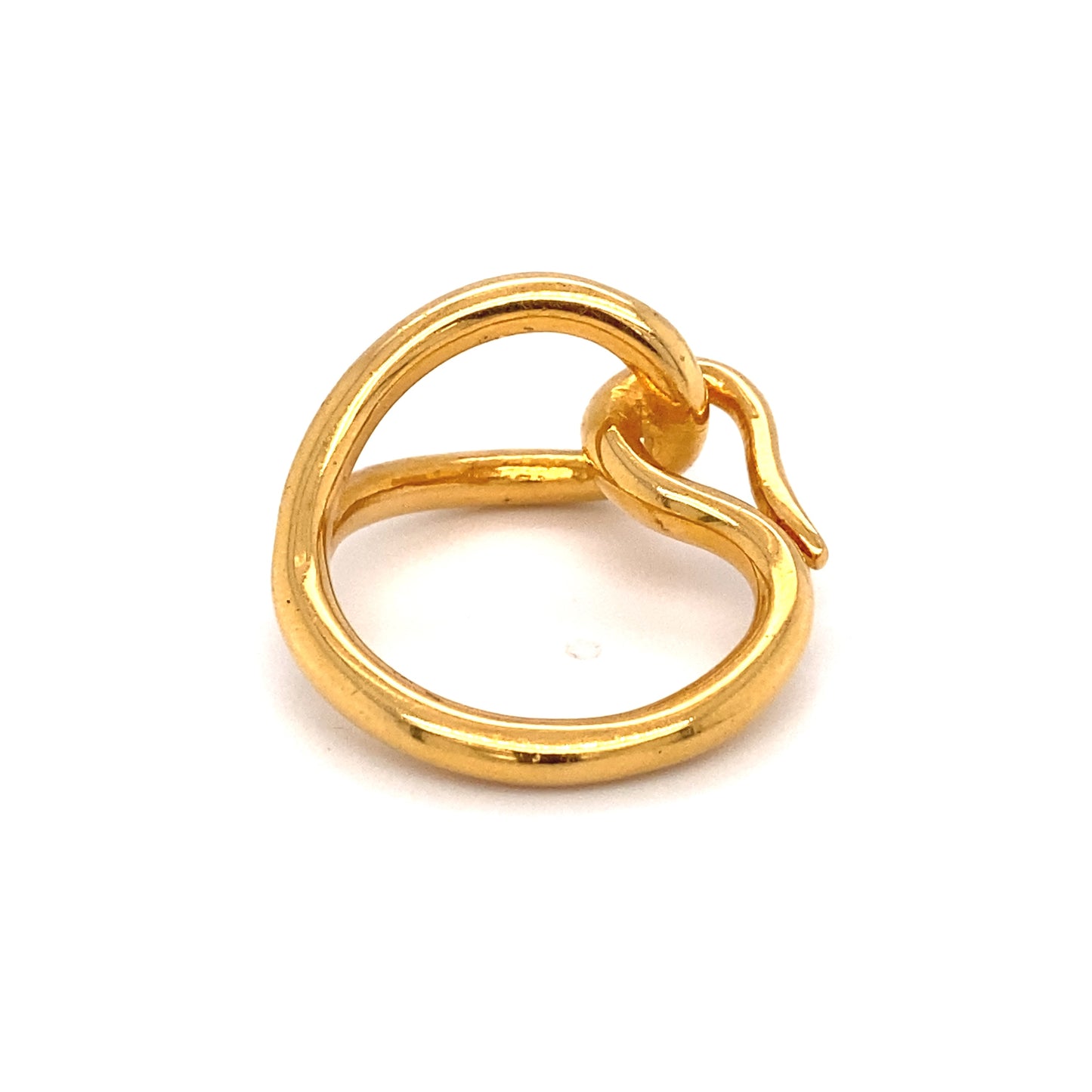 Vintage Hermès Gold Tone Hook Scarf Ring