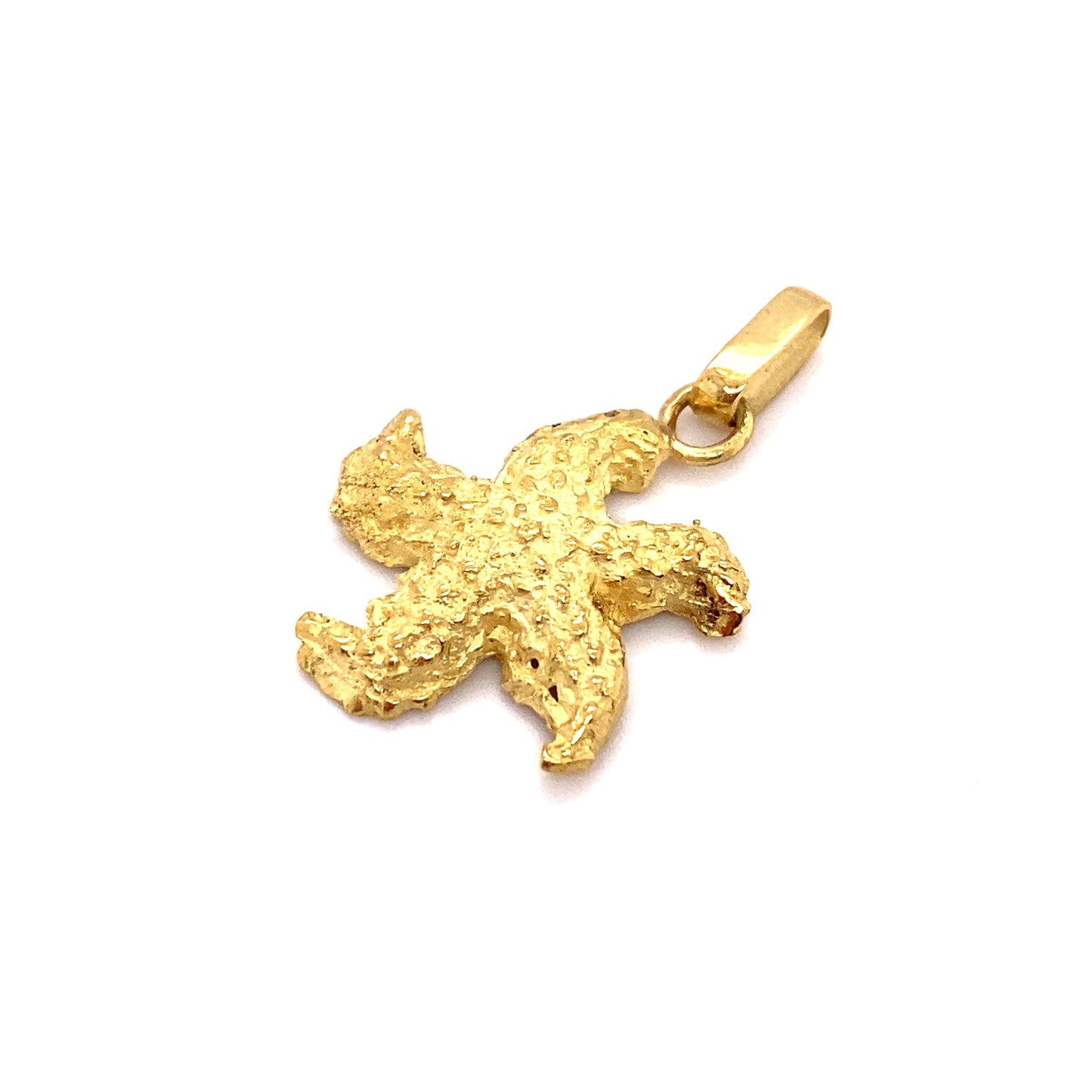 Vintage Handmade Starfish Pendant in 18K Gold