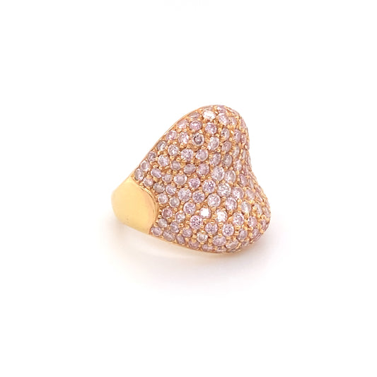 4.0 Carat Pink Diamond Concave Band in 18K Gold