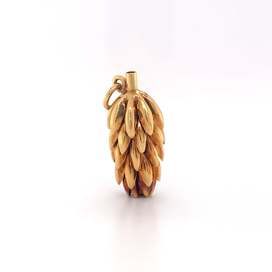 Vintage 1980s Banana Bunch Charm in 14K Gold