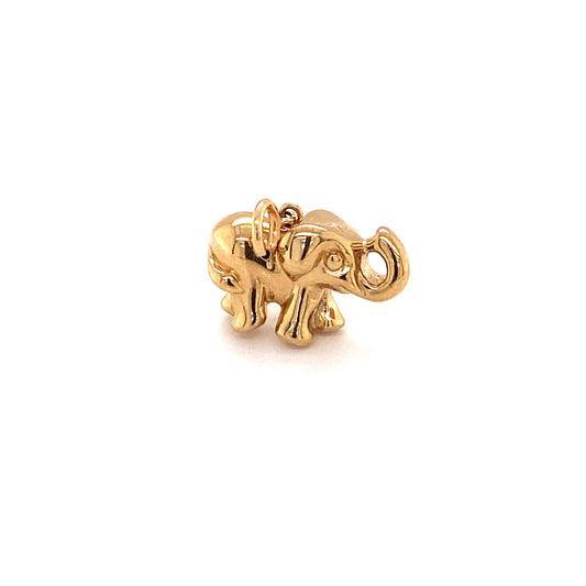 Vintage 1980s Elephant Charm in 14K Gold