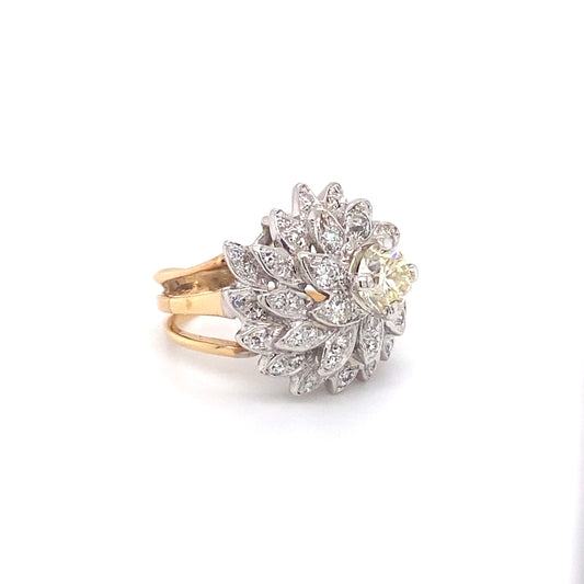 1940s Vintage 1.50ctw Diamond Waterfall Ring in 14K Two-Tone Gold